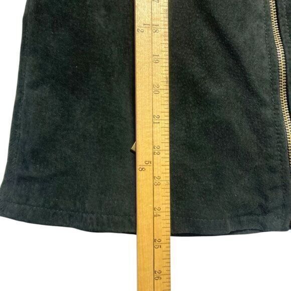 AMI Leather Moto Jacket Women Size Medium Black Suede Full Zip Up Pockets Bomber - Picture 12 of 13